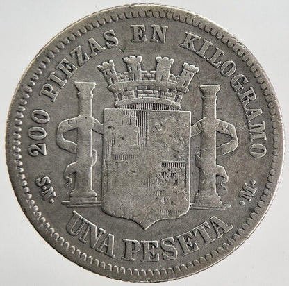 1869 Spain Una 1 Peseta Silver Coin | Collectable Grade | a6189