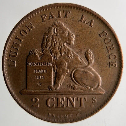 1870 Belgium 2 Cent Coin | Very High Grade
