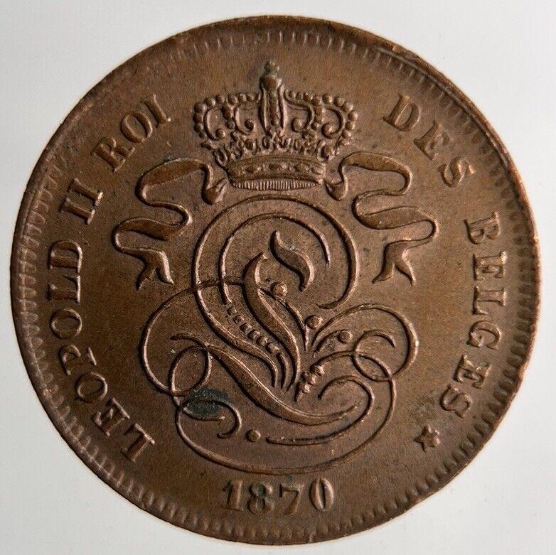1870 Belgium 2 Cent Coin | Very High Grade