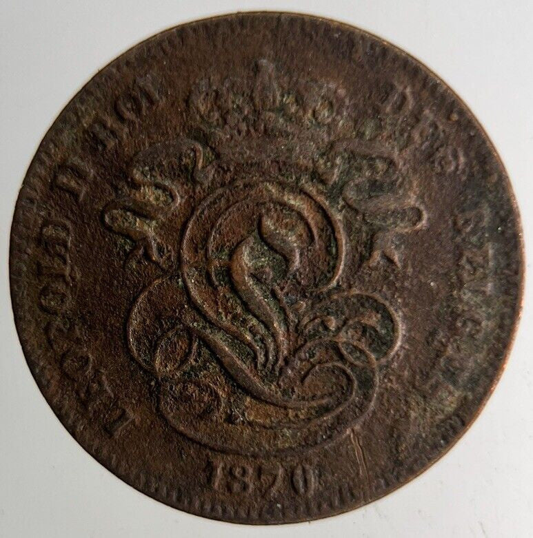 1870 Belgium 2 Cent Coin | Collectable Grade