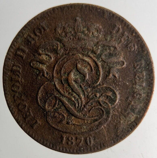 1870 Belgium 2 Cent Coin | Collectable Grade