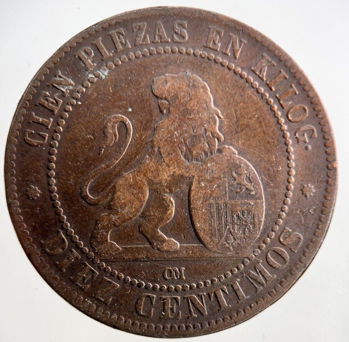 1870 Spain 10 Centimos Coin | Collectable Grade