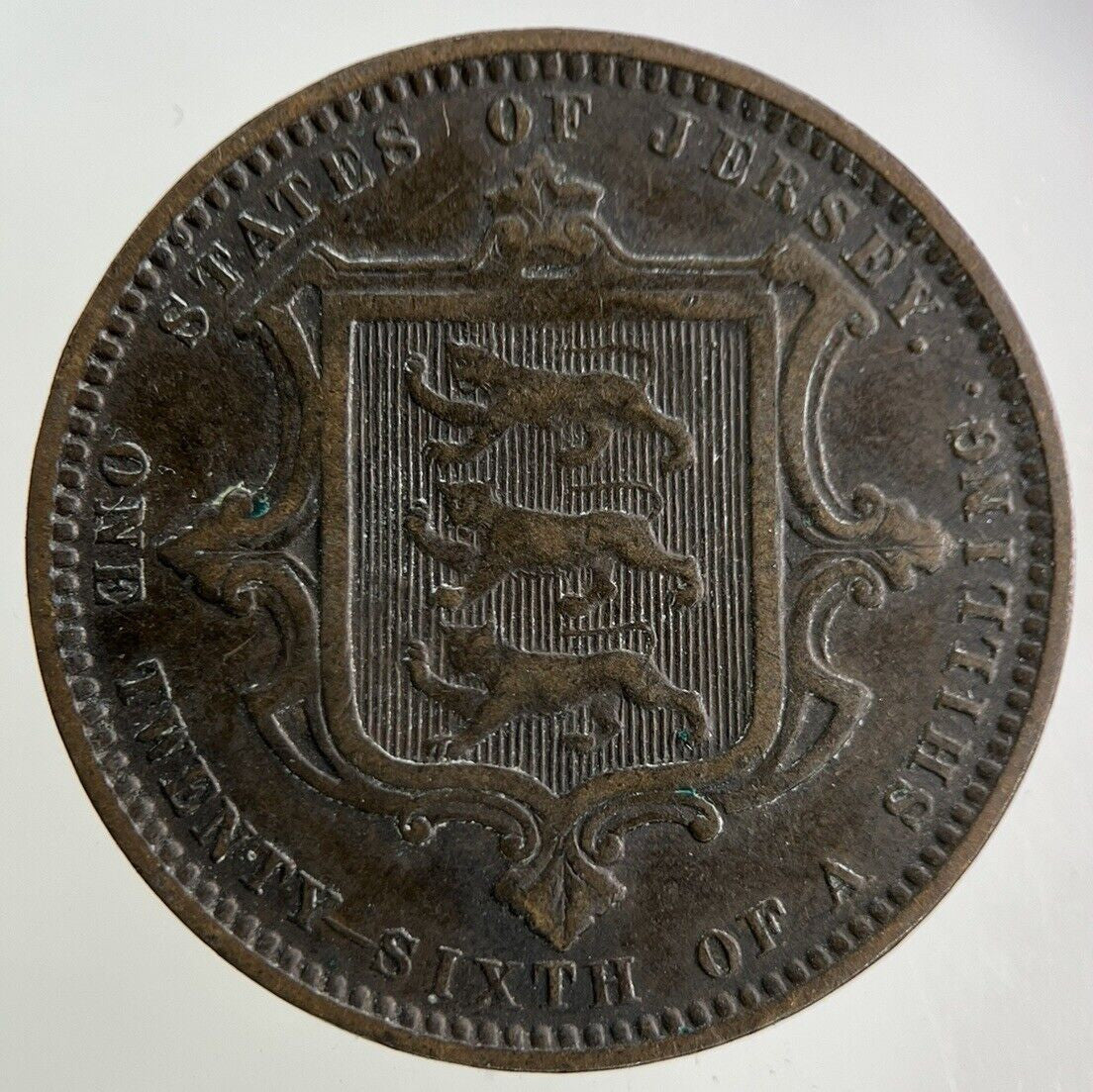 1870 Jersey 1/26th One Twenty Sixth Shilling Coin | Fine Collectable Grade