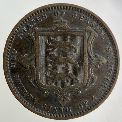 1870 Jersey 1/26th One Twenty Sixth Shilling Coin | Fine Collectable Grade