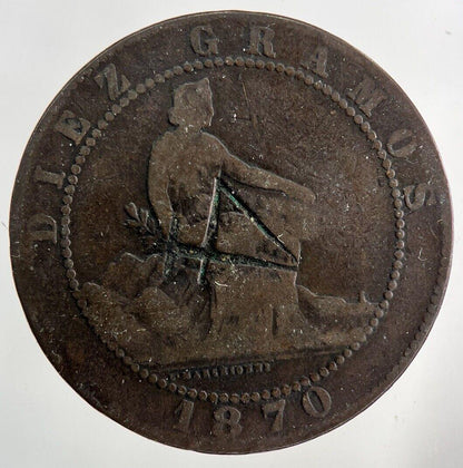 1870 Spain 10 Centimos Coin | Collectable Grade