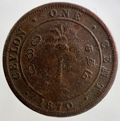 1870 Ceylon 1 Cent Coin | Collectable Grade