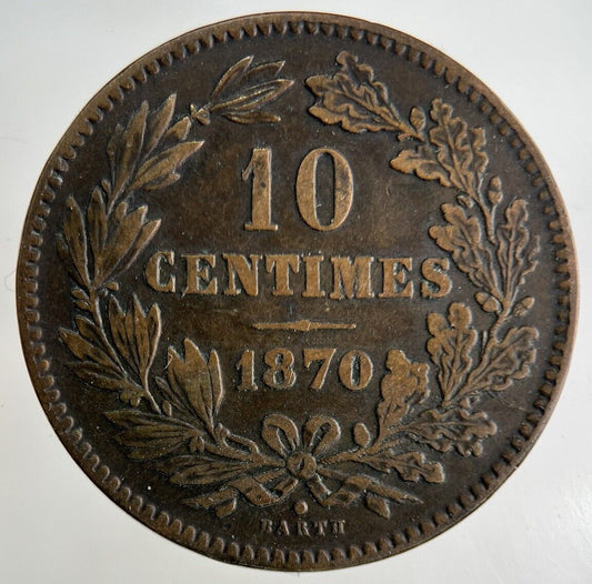 1870 Luxembourg 10 Centimes Coin | Fine Collectable Grade