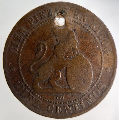 1870 Spain Diez 10 Centimos Coin | Collectable Grade