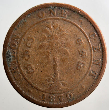 1870 Ceylon 10 Cents Coin | Collectable Grade | a3028