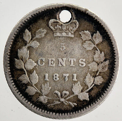 1871 Canada 5 Cents Silver Coin | Very High Grade | a6504