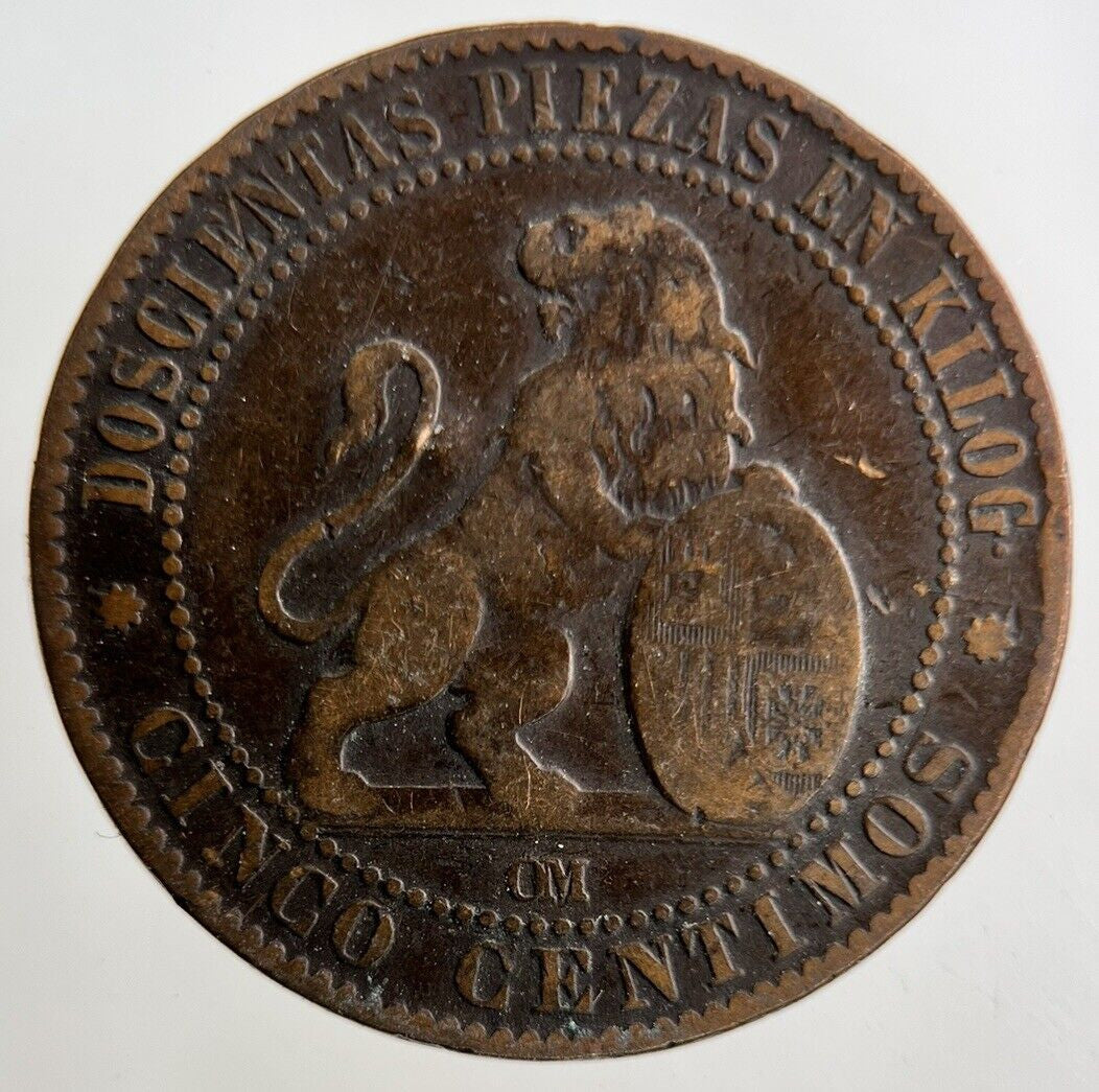 1870 Spain 5 Centimos Coin | Collectable Grade