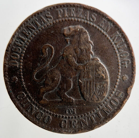 1870 Spain 5 Centimos Coin | Collectable Grade