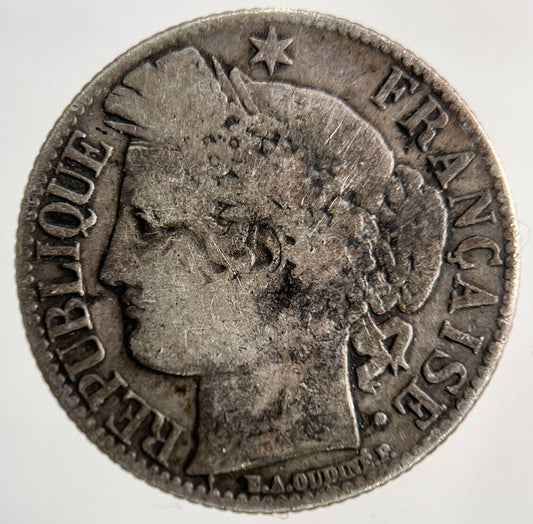 1871 France 1 Franc Silver Coin | Fine Collectable Grade
