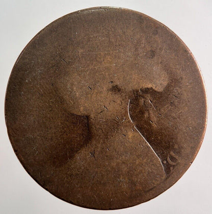 1870 Victoria One Penny Coin | Worn Grade