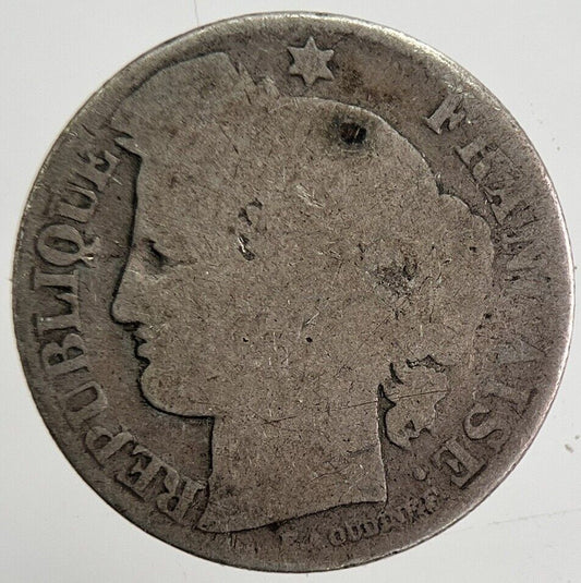 1873 France 50 Centimes Silver Coin | Worn Grade