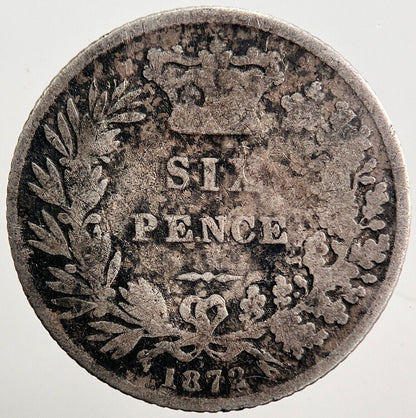 1872 Victoria Sixpence Silver Coin | Collectable Grade | a357