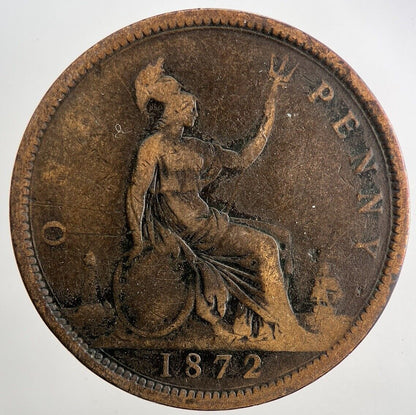 1872 Victoria One Penny Coin | Fine Collectable Grade | a9446