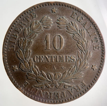 1872 France 10 Centimes Coin | Fine Collectable Grade