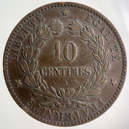 1872 France 10 Centimes Coin | Fine Collectable Grade