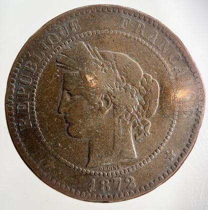 1872 France 10 Centimes Coin | Collectable Grade