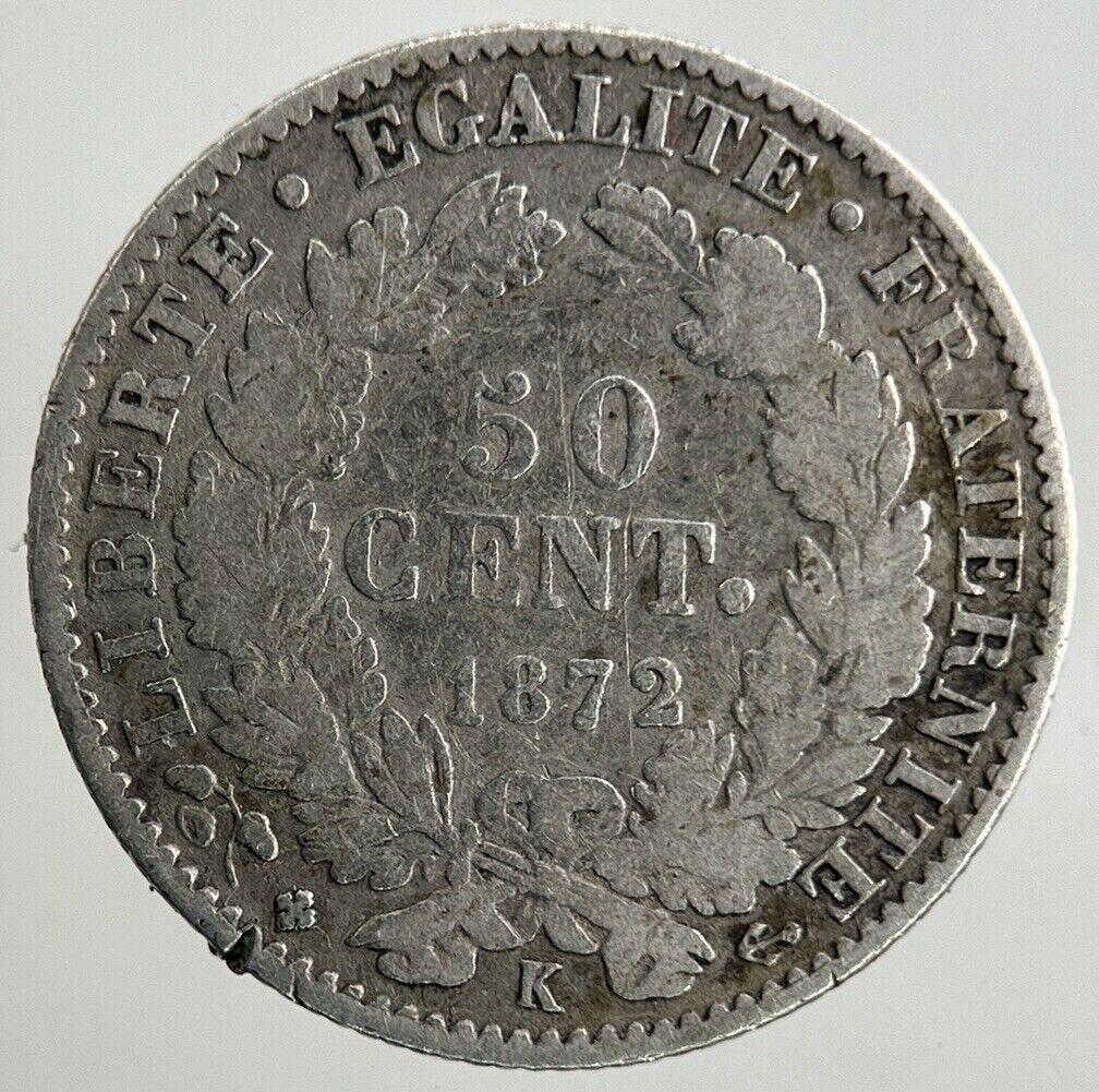 1872 France 50 Centimes Silver Coin | Collectable Grade