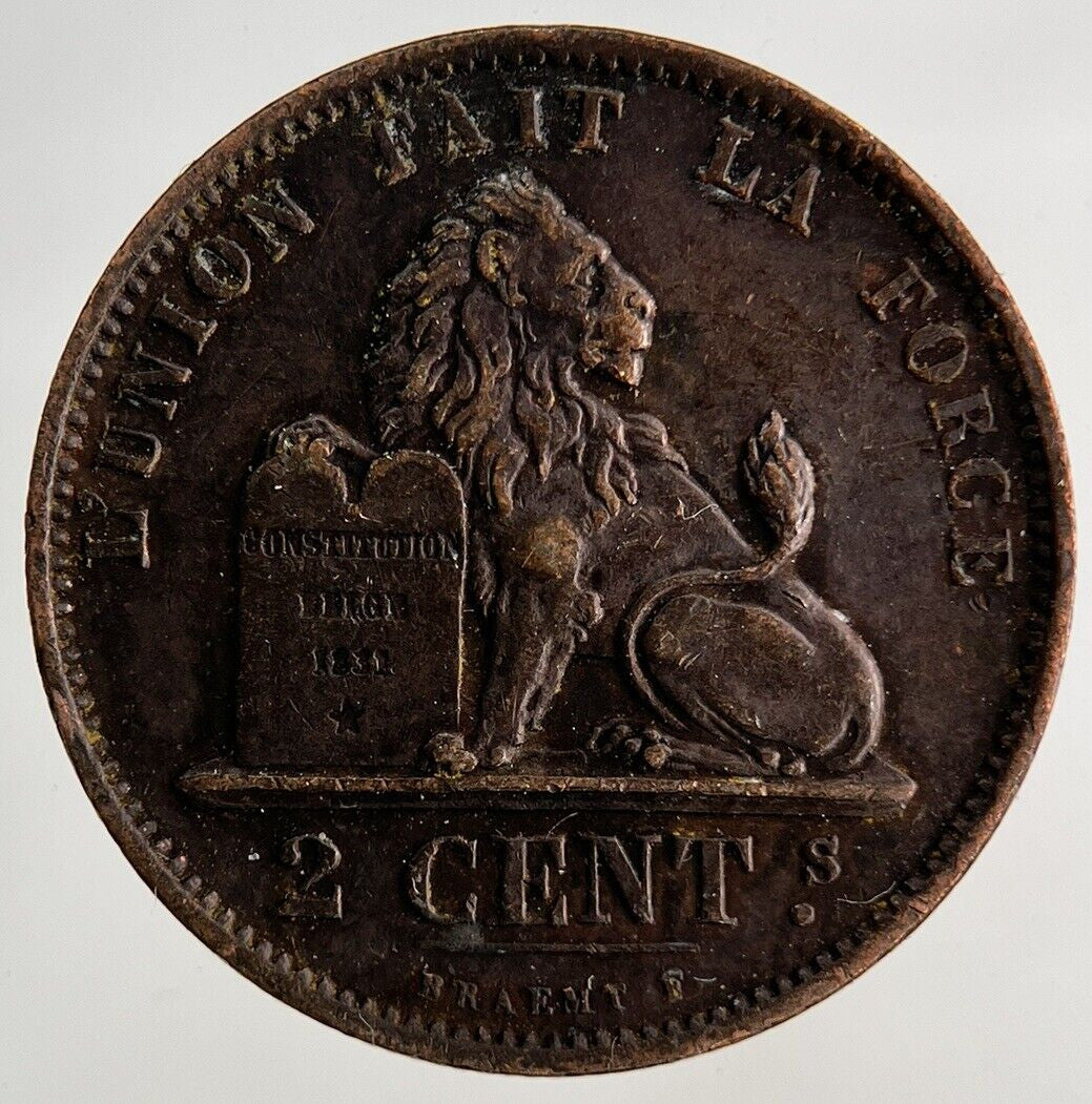 1873 Belgium 2 Centimes Coin | Very High Grade