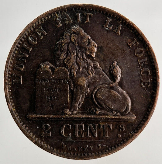1873 Belgium 2 Centimes Coin | Very High Grade