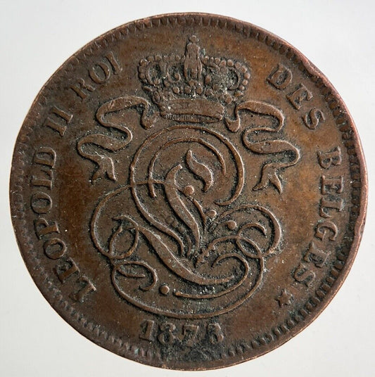 1873 Belgium 2 Cents Centimes Coin | Fine Collectable Grade