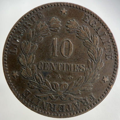 1872 France 10 Centimes Coin | Fine Collectable Grade