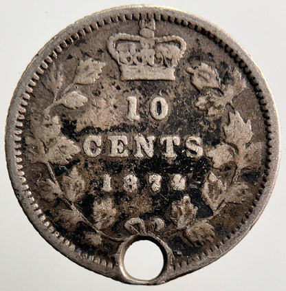 1874 Canada 10 Cents Silver Coin | Collectable Grade | a3482