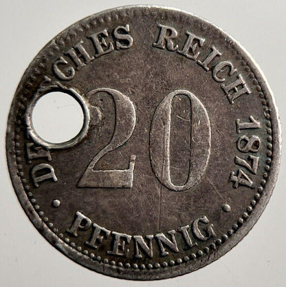 1874 Germany 20 Pfennig Silver Coin | Collectable Grade | a3550