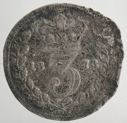 1873 Victoria Threepence Silver Coin | Collectable Grade | a6752