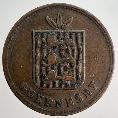 1874 Guernsey 4 Doubles Coin | Fine Collectable Grade | a9303