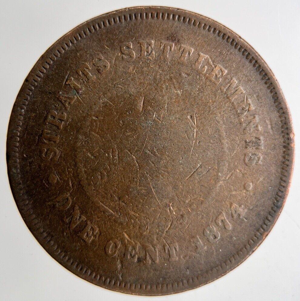 1874 Malaya Settlement Straits 1 Cent Coin | Collectable Grade