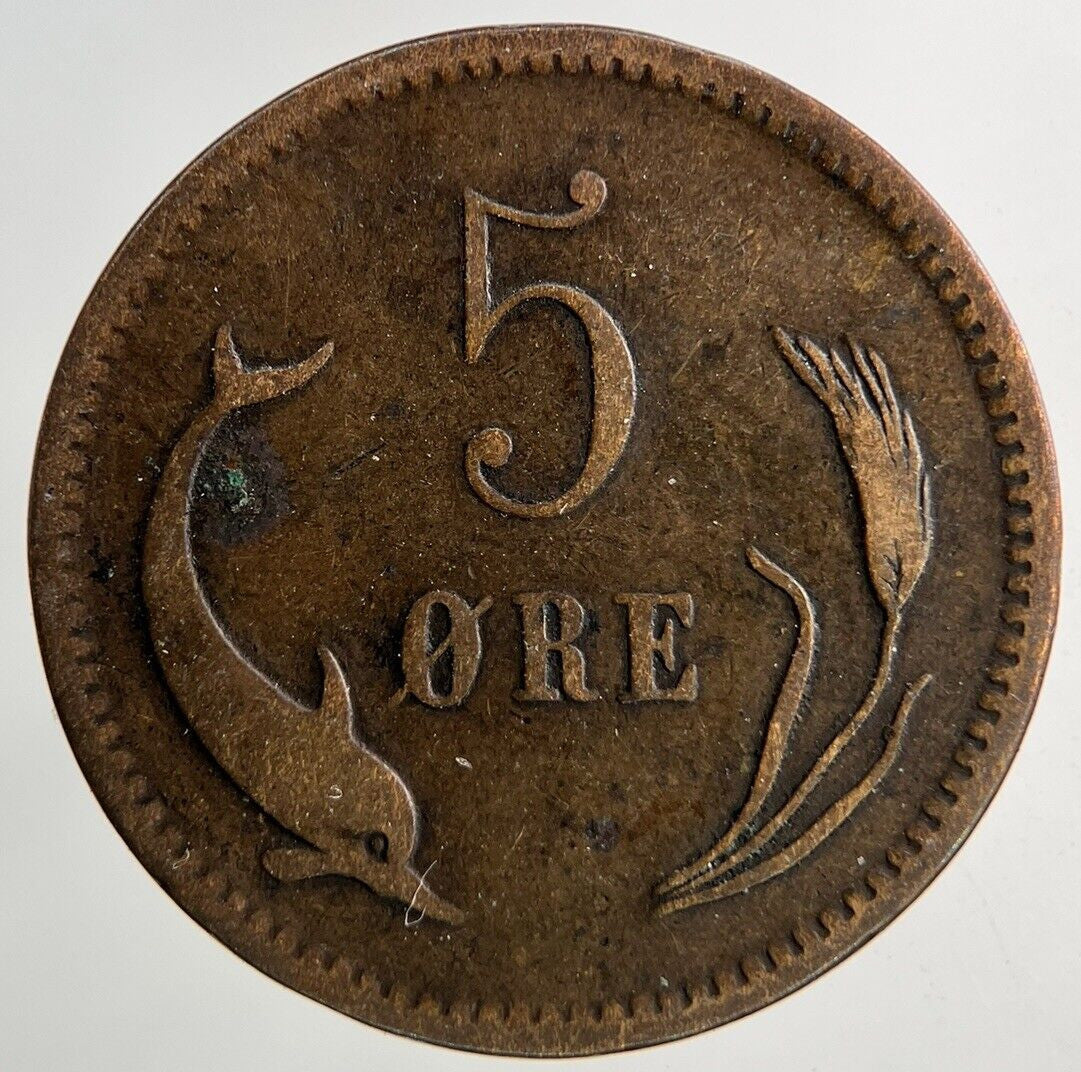 1874 Denmark 5 Ore Coin | Collectable Grade