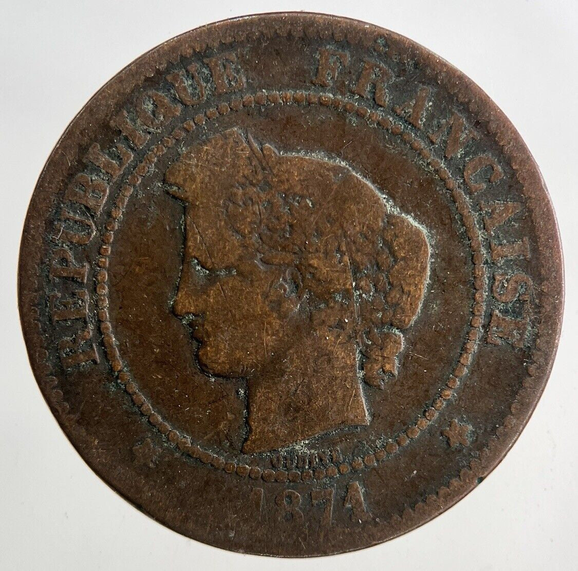 1874 France 5 Centimes Coin | Collectable Grade