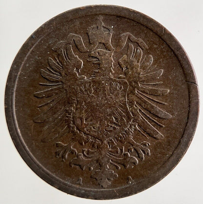 1874 Germany 2 Pfennig Coin | Fine Collectable Grade