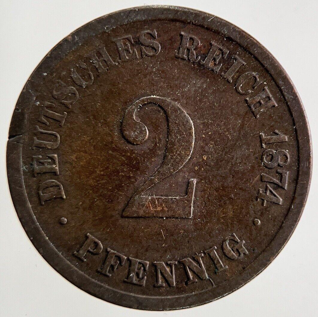 1874 Germany 2 Pfennig Coin | Fine Collectable Grade