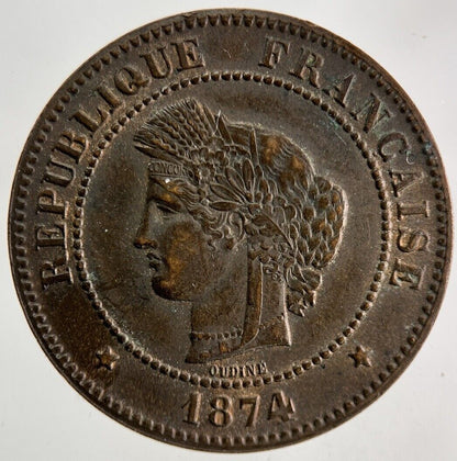 1874 France 5 Centimes Coin | Very High Grade
