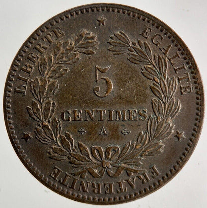 1874 France 5 Centimes Coin | Very High Grade