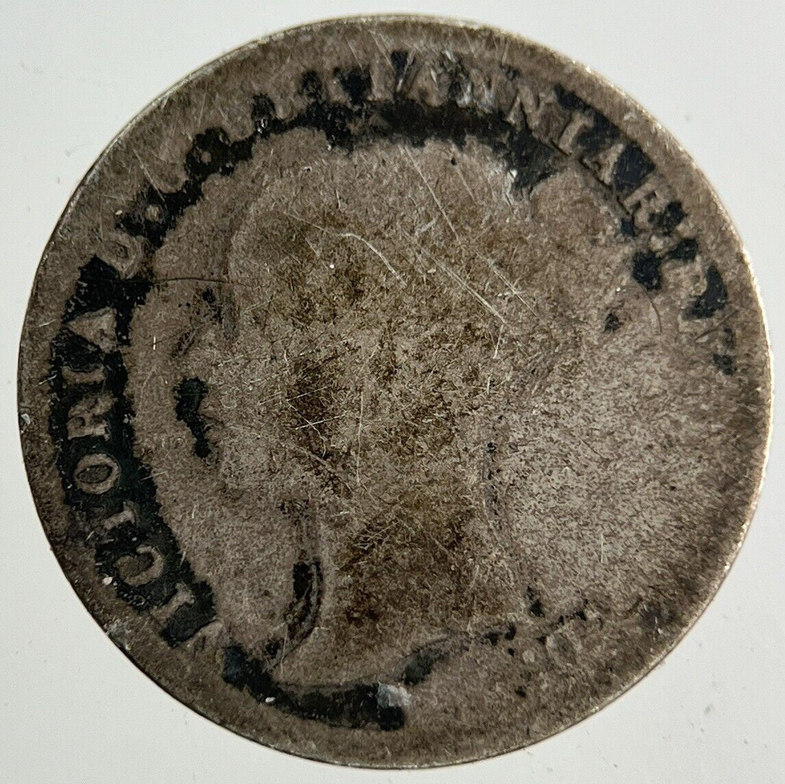 1873 Victoria Threepence Silver Coin | Fair Grade