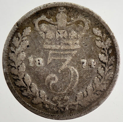 1874 Victoria Threepence Silver Coin | Collectable Grade | a8844