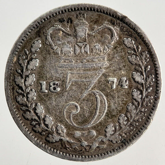 1874 Victoria Threepence Silver Coin | Fine Collectable Grade