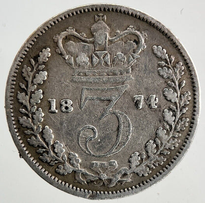 1874 Victoria Silver Threepence Coin | Fine Collectable Grade