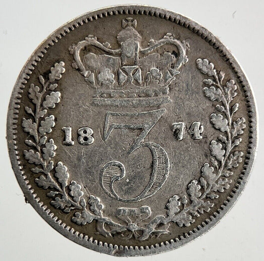 1874 Victoria Silver Threepence Coin | Fine Collectable Grade