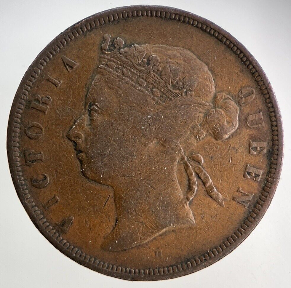 1874 Victoria Straits Settlements 1 Cent Coin | Fine Collectable Grade