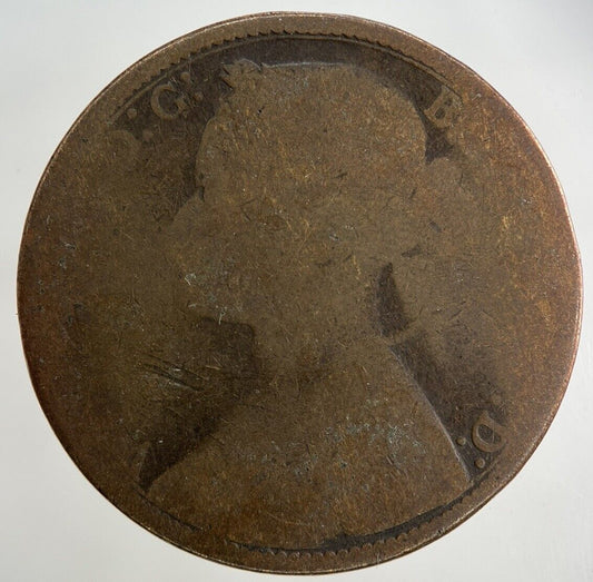 1874 Victoria One Penny Coin | Worn Grade