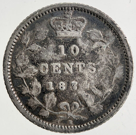 1874-H Canada 10 Cents Silver Coin | Collectable Grade