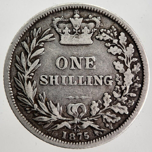 1875 Die-50 Victoria Shilling Silver Coin | Collectable Grade | a7125