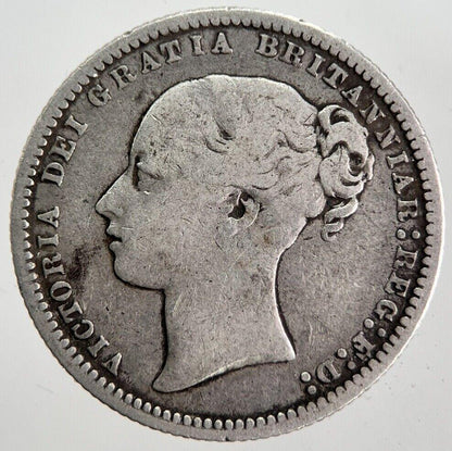 1875 Die-50 Victoria Shilling Silver Coin | Collectable Grade | a7125
